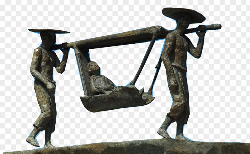 Palanquin Bronze Sculpture PNG