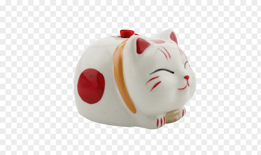 Japanese Lucky Cat With Hand Gift Material Maneki-neko Ceramic PNG