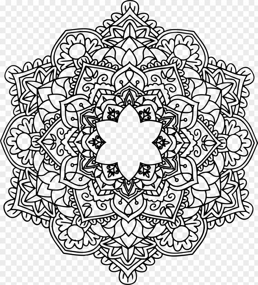 Flowery Mandala Clip Art PNG
