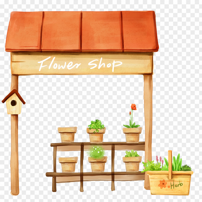 Hand-painted Flower Shop PNG