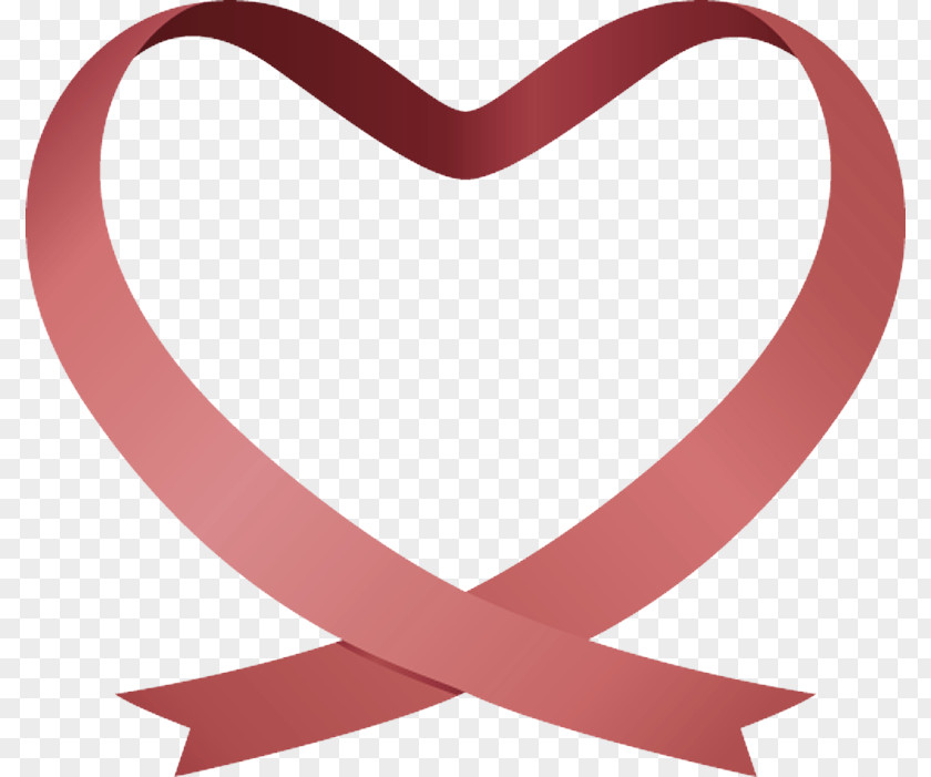 Pink Red Heart Ribbon Love PNG