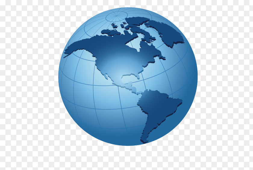 Blue Earth Globe World Map Illustration PNG