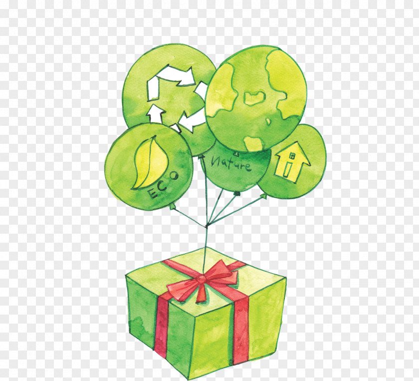 Environmental Gift Balloon Box PNG