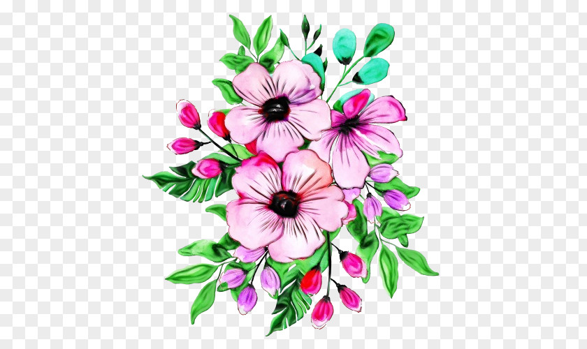 Geranium Malvales Flower Art Watercolor PNG