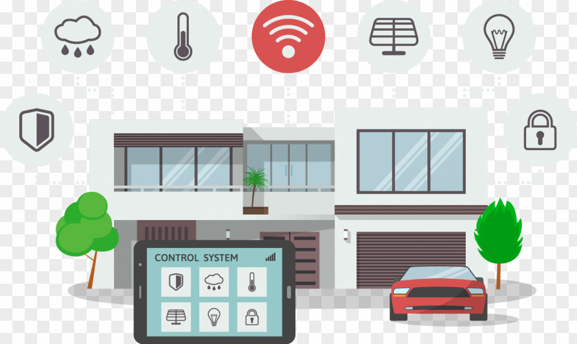 Vector House Home Automation Flat Design PNG