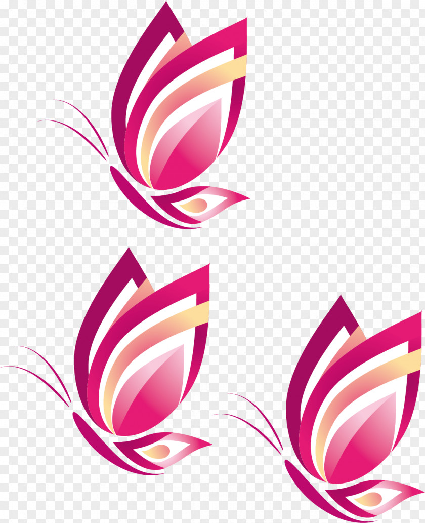Vector Material Pink Butterfly Design Logo Clip Art PNG