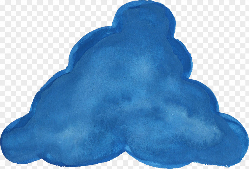 Watercolor Cloud Cobalt Blue Azure Aqua Turquoise PNG