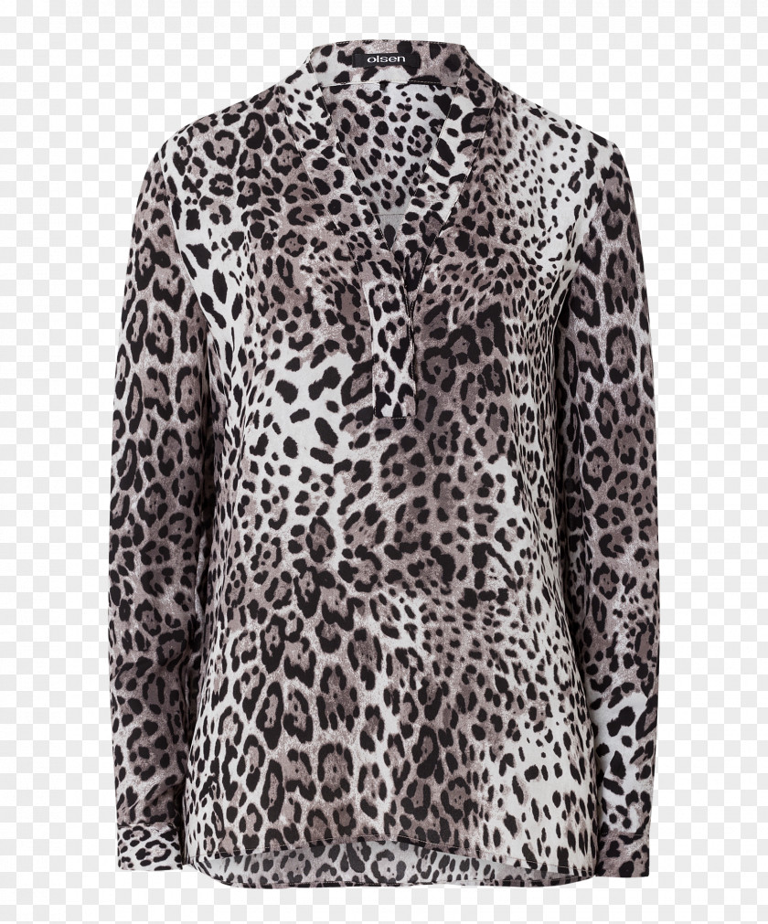 Leopard Pattern Cardigan Blouse Sleeve Sweater Jersey PNG