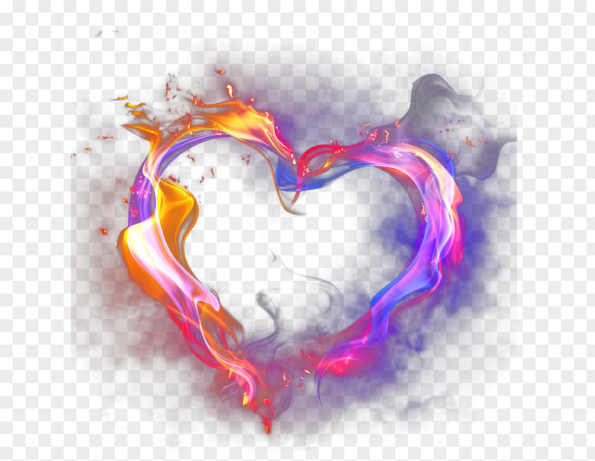 Flame Heart Light PNG