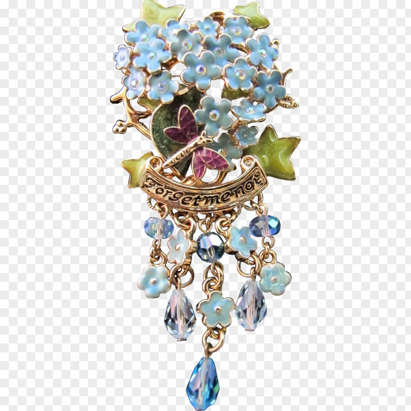 Forget Me Not Turquoise Earring Body Jewellery Brooch PNG