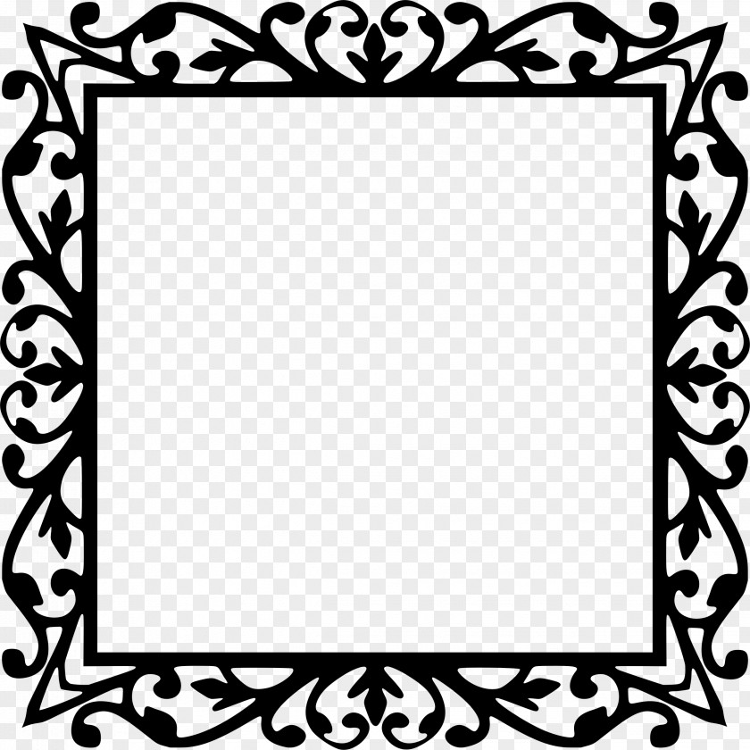 Decorative Border Picture Frames Silhouette Drawing Clip Art PNG