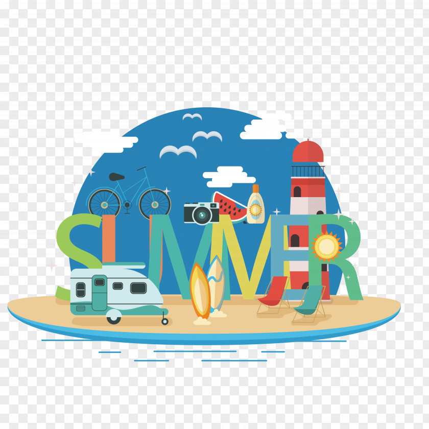 Where The Weekend Travels Cartoon Summer Illustration PNG