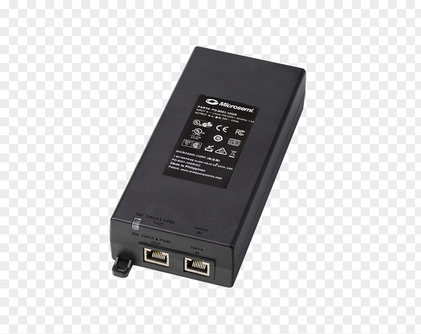1000baset Power Over Ethernet AC Adapter Microsemi IEEE 802.3at PNG