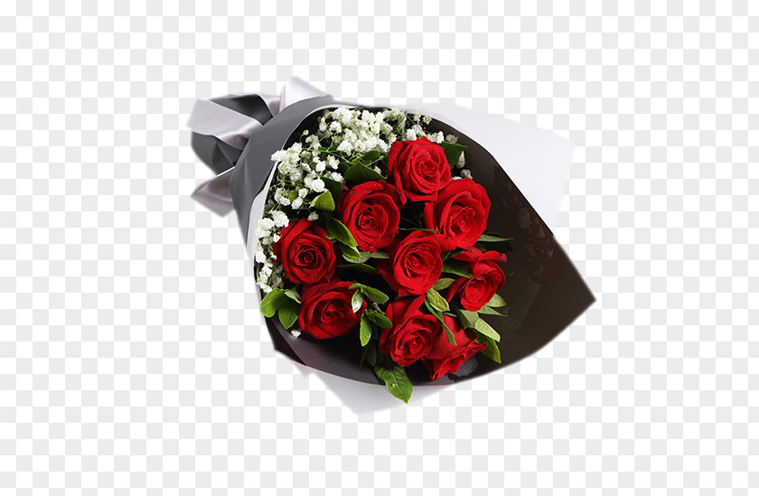 9 Red Roses Bouquet Of Flowers Garden Beach Rose Gypsophila Paniculata Flower PNG