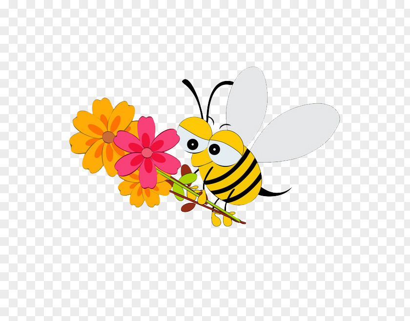 Cartoon Bee Mothers Day Child PNG