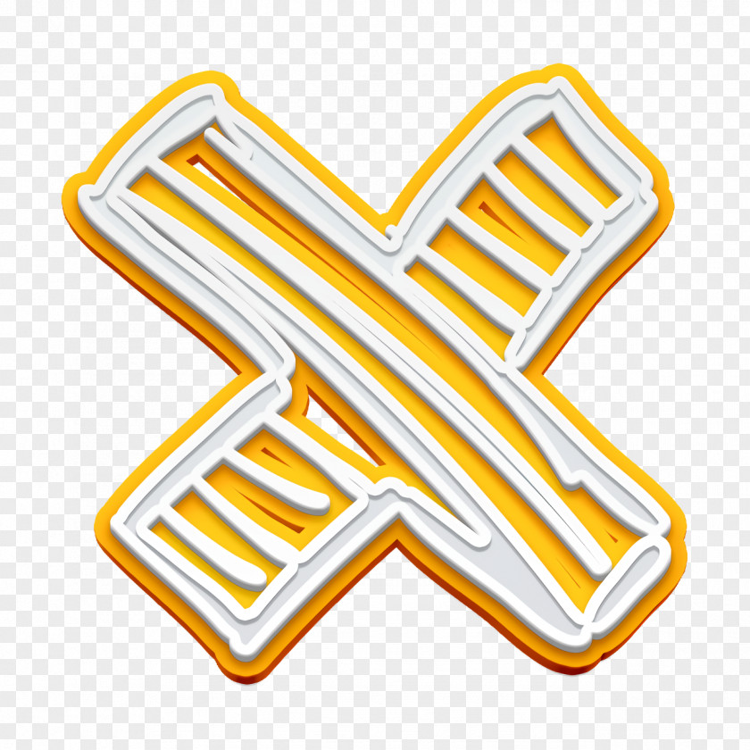 Cross Sketch Icon Social Media Hand Drawn PNG