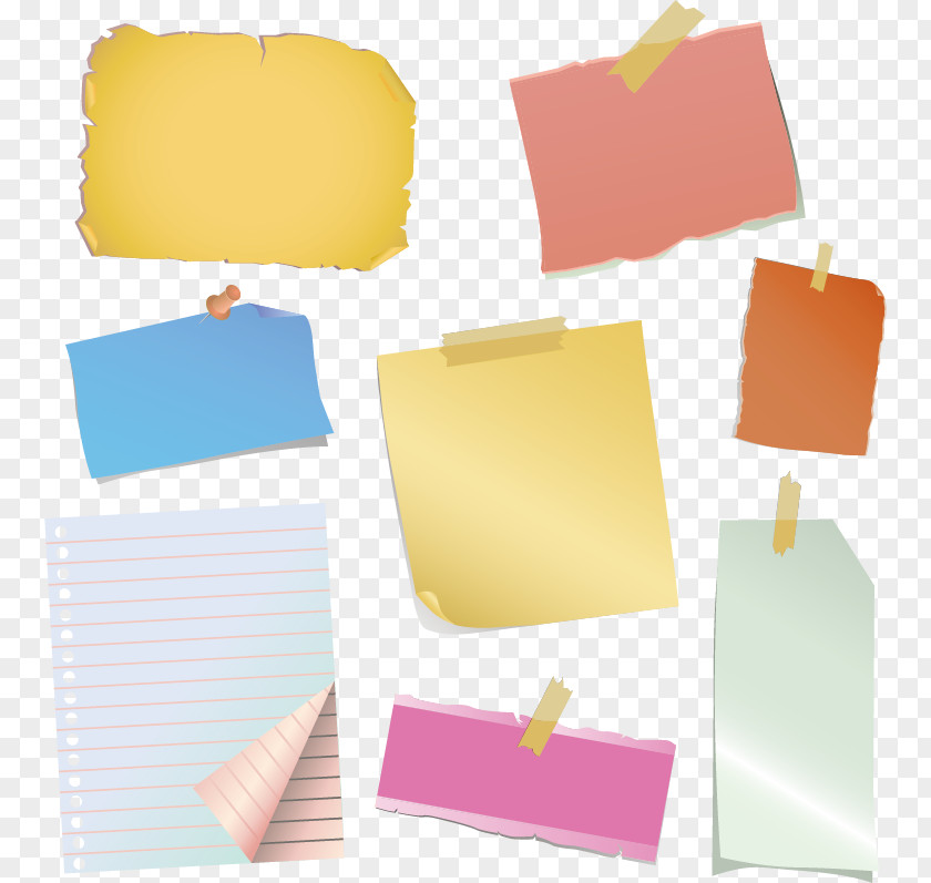 Notes Vector Material Paper Clip Post-it Note Adhesive Tape PNG