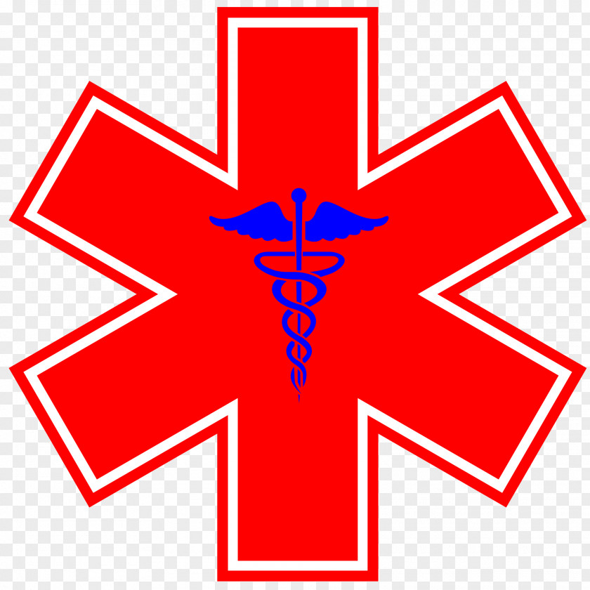 Red Star Of Life Emergency Medical Services Decal Technician PNG