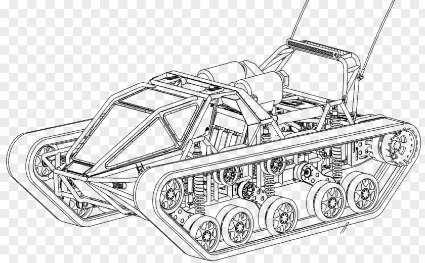 Science And Technology Lines Ripsaw Car Vehicle Tank Drawing PNG