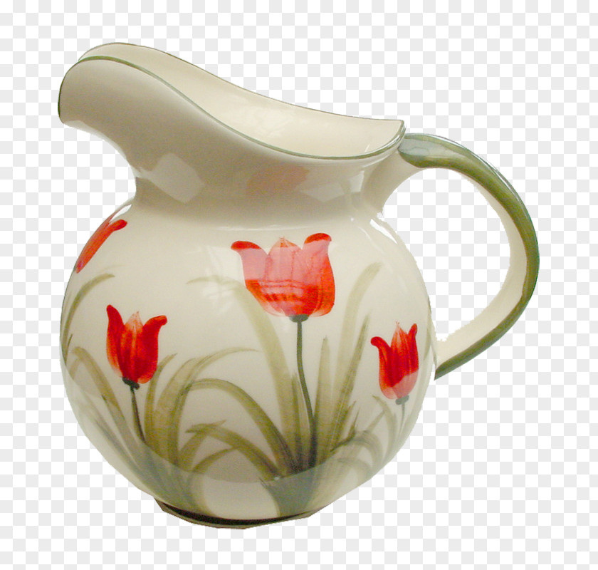 Tulip Jug Vase Pottery Netherlands PNG
