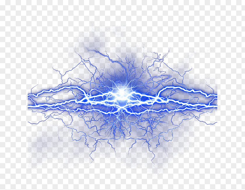 Blue Fresh Lightning Effect Element Icon PNG