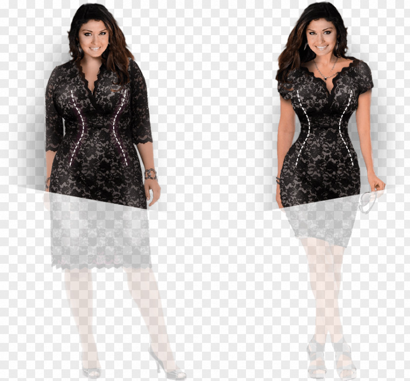 Fat Slim Waist Little Black Dress Training Corset PNG