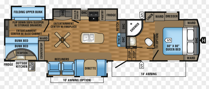 House Floor Plan Fifth Wheel Coupling Campervans PNG