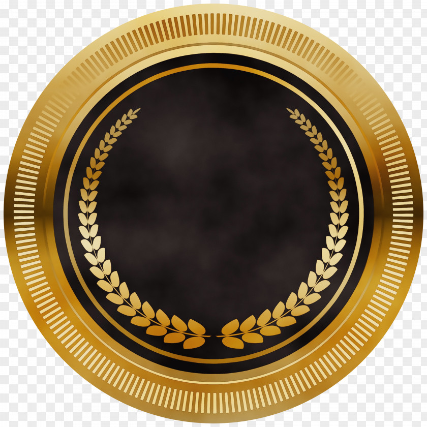 Metal Tableware Gold Badge PNG
