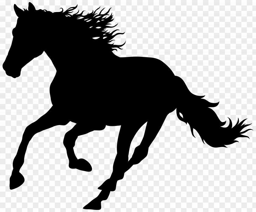 Running Horse Silhouette Transparent Clip Art Image Mustang PNG