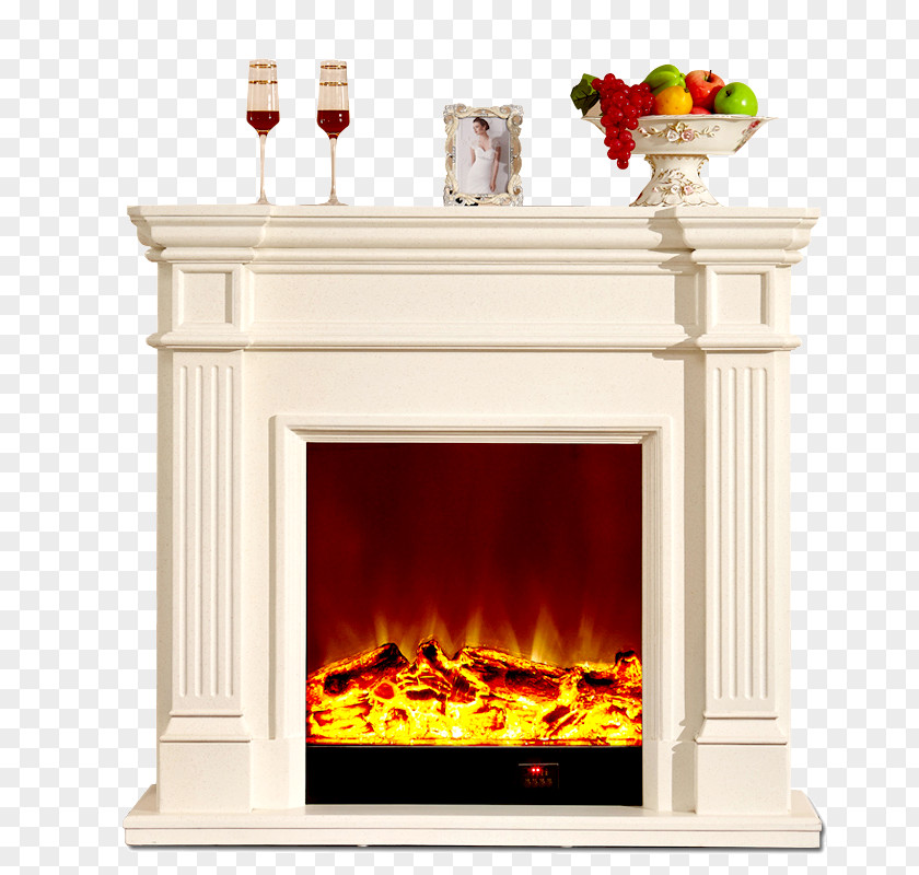 White European Fireplace Fire Material Chimney Flame PNG