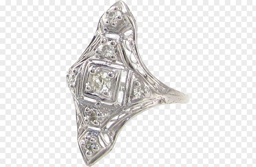 Dimond Filigree Silver Ring Body Jewellery Diamond PNG