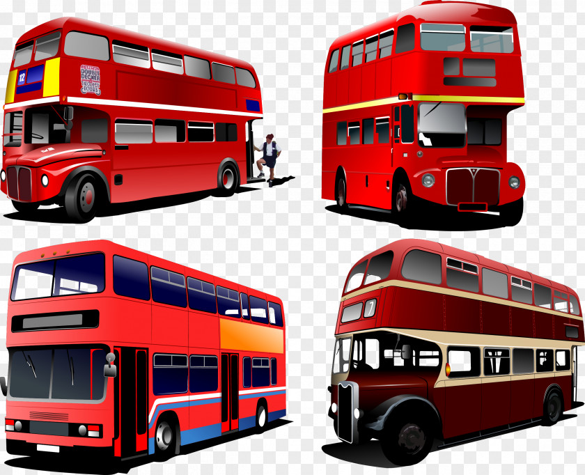 Vector Bus Double-decker Royalty-free Illustration PNG