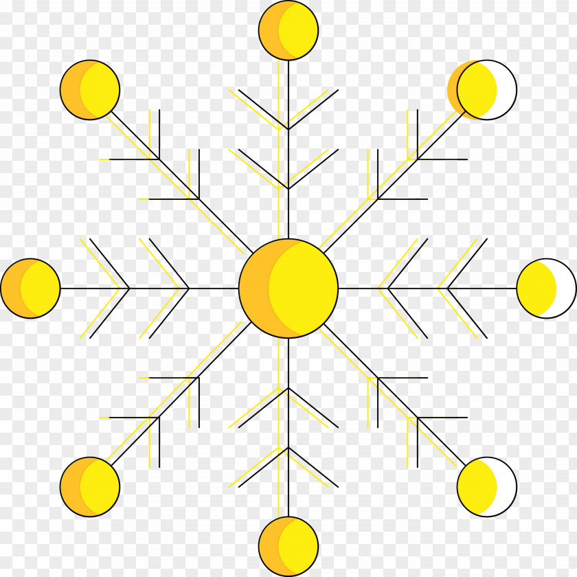 Yellow Line Circle Sphere Symmetry PNG
