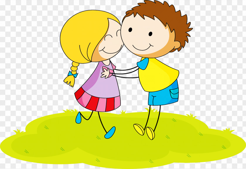 Cartoon Sharing Playing With Kids Child Art PNG