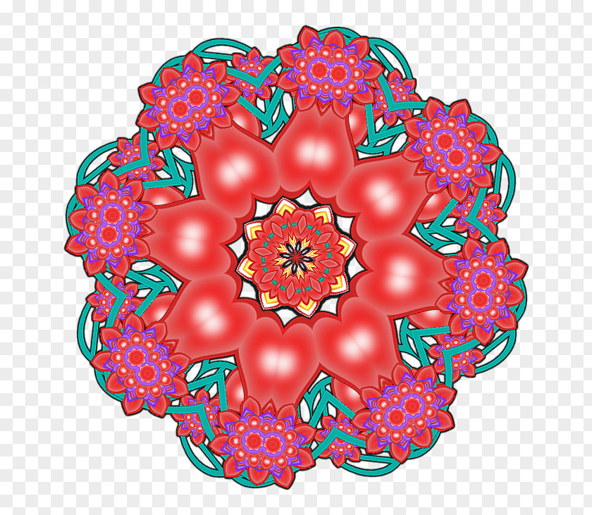 Circle Cut Flowers Floral Design Symmetry Pattern PNG