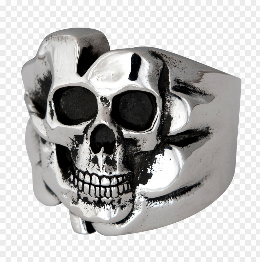 Scary Skull Silver Body Jewellery PNG
