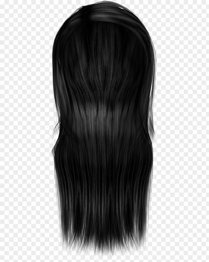 Hair Black Coloring Long Wig PNG