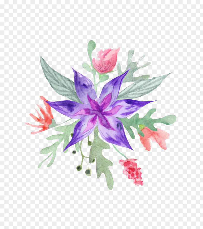 Adjustor Watercolor Floral Design Flower Illustration Drawing Image PNG