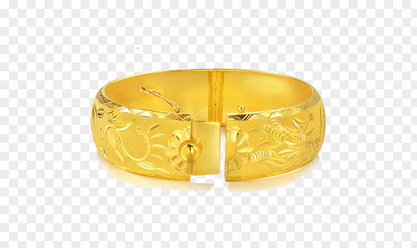 Chow Sang Gold Jewelry Dragon Double Happiness Sabrina Flower Bracelet Women 74356K Four Designer PNG