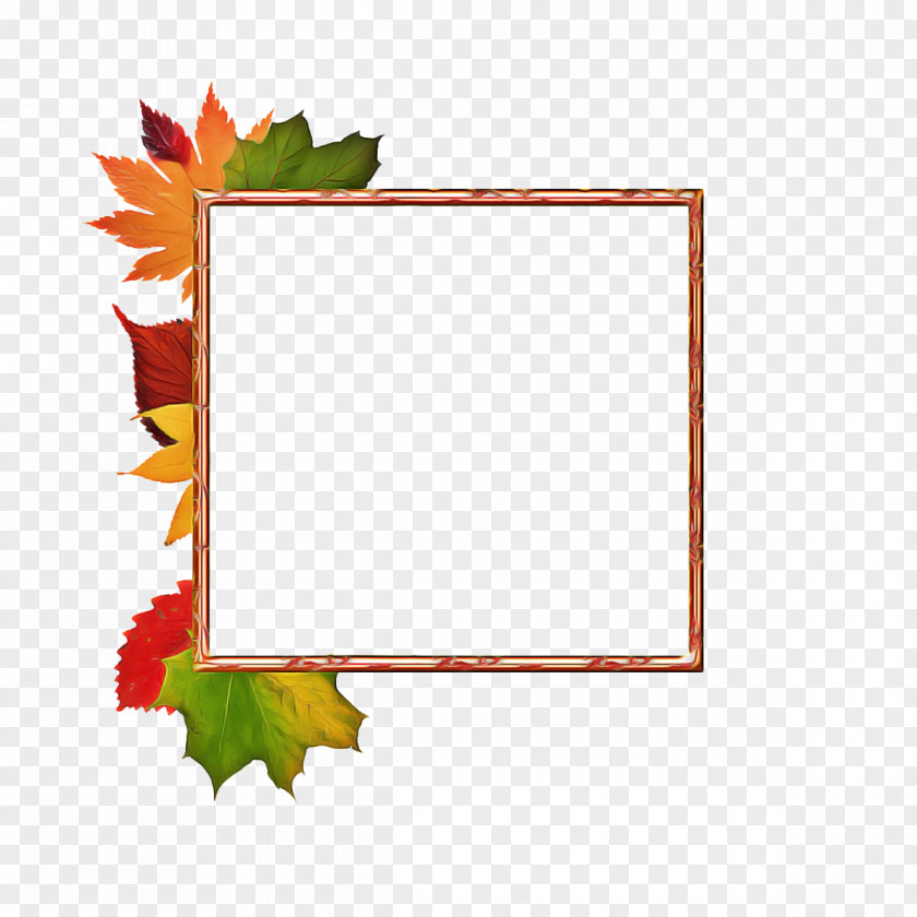 Rectangle Picture Frame Floral Background Autumn PNG