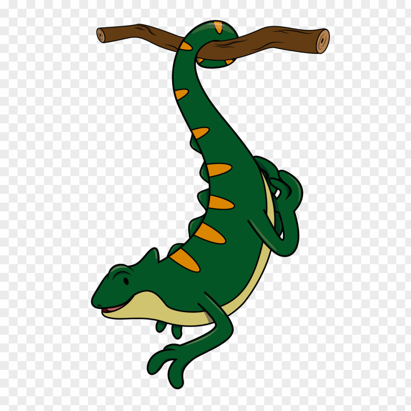 Chameleon On Branch Lizard Reptile Chamaeleo Illustration PNG