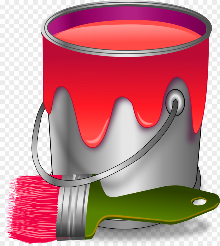 Pot Painting Brush Bucket PNG