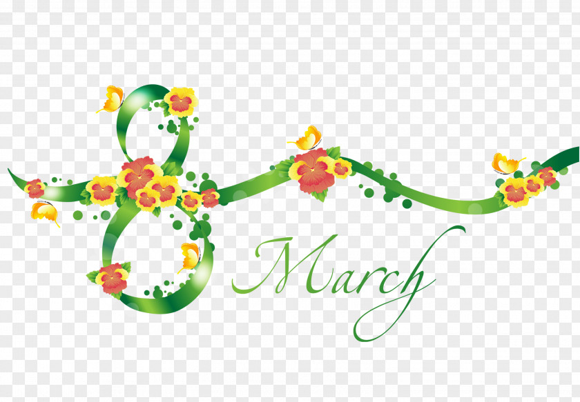 Green 8 March Text Decor Clipart Download Royalty-free Clip Art PNG