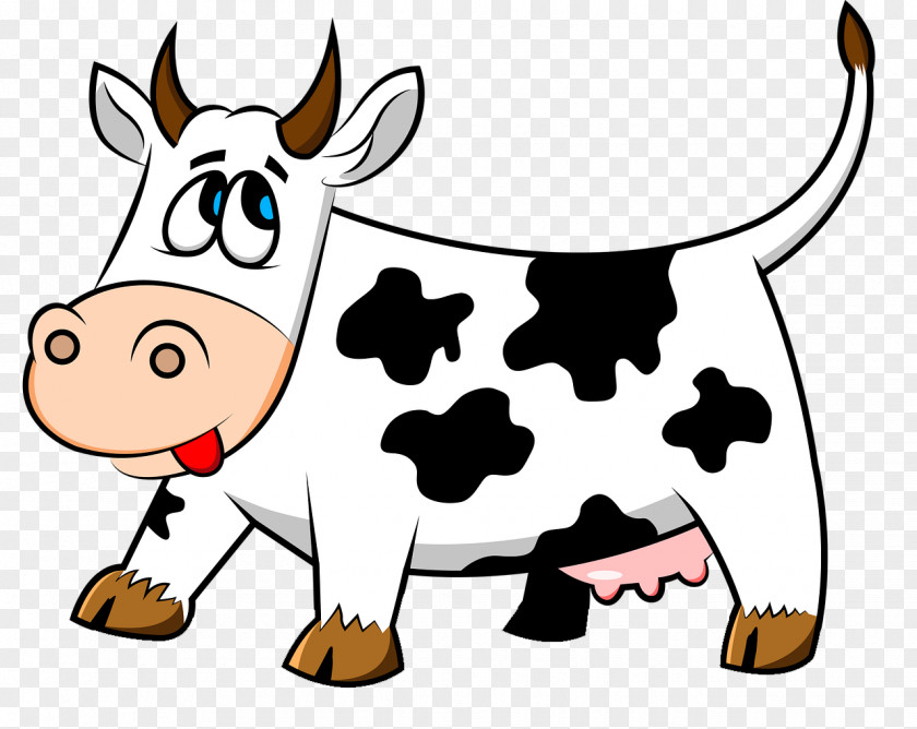 Cartoon Cow Cattle Milk Farm PNG