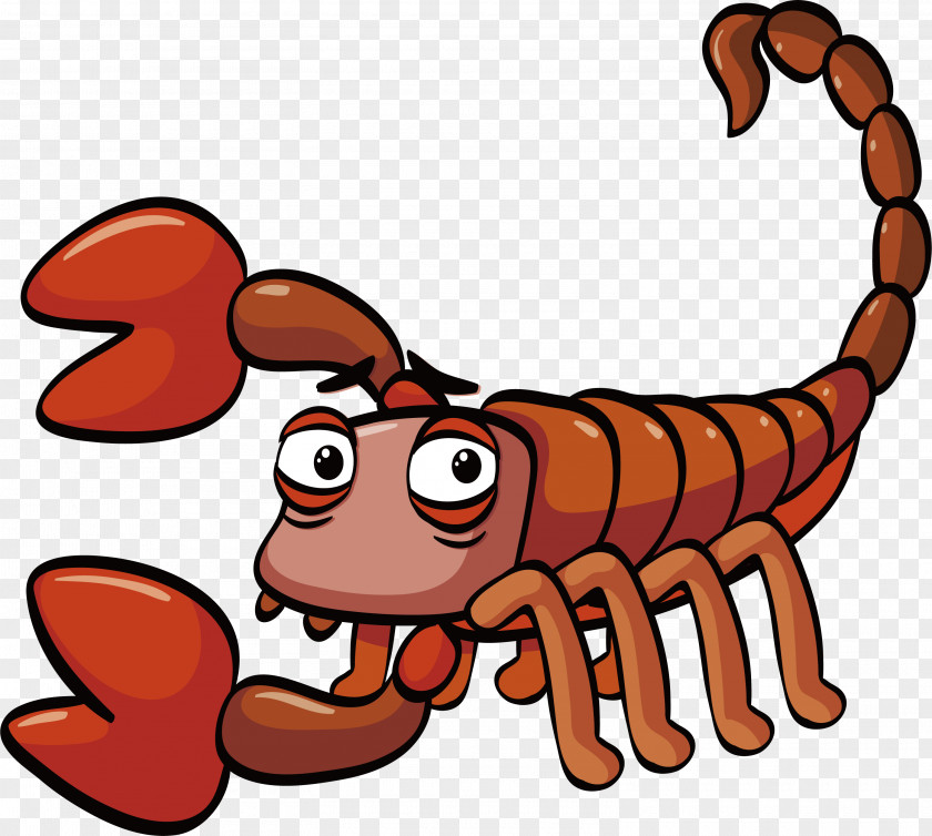 Cartoon Frowned Scorpion Stock Illustration PNG