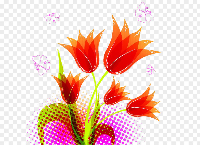 Hand-painted Tulip Adobe Illustrator Illustration PNG