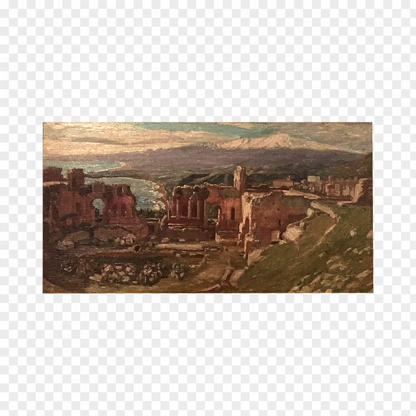 Painting Mount Vesuvius Landscape Naples PNG
