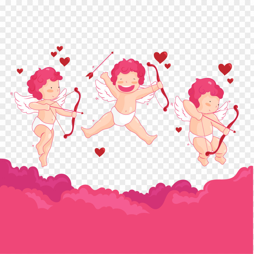 Vector Cupid Holding A Bow Falling In Love PNG