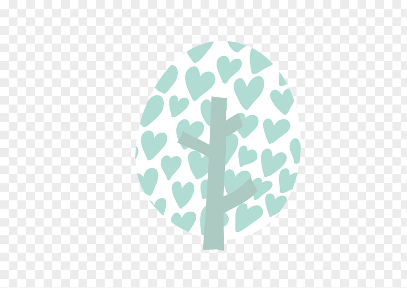Blue Heart Tree Cartoon PNG