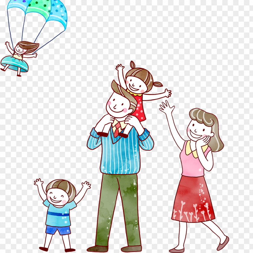 Family Cartoon Parent Child Illustration PNG